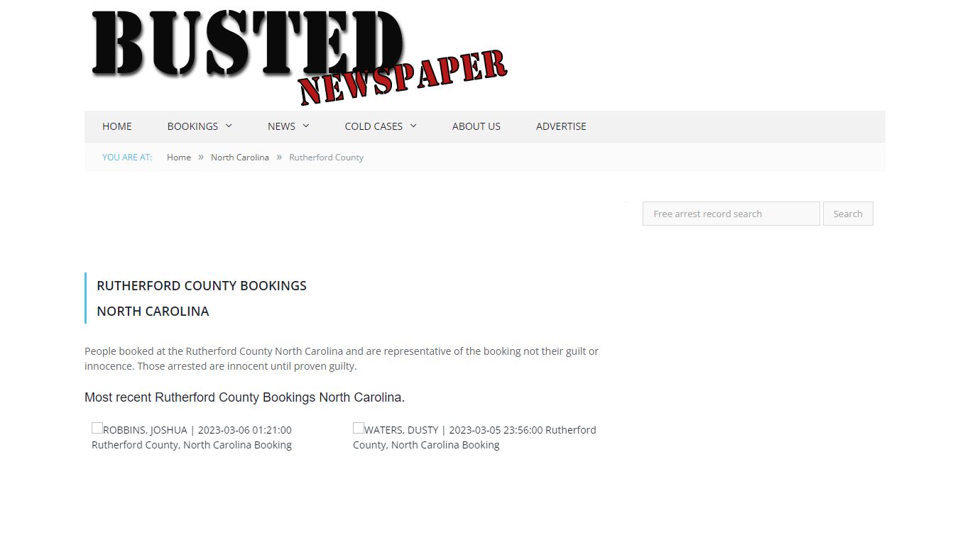 Rutherford County, NC Mugshots - BUSTEDNEWSPAPER.COM