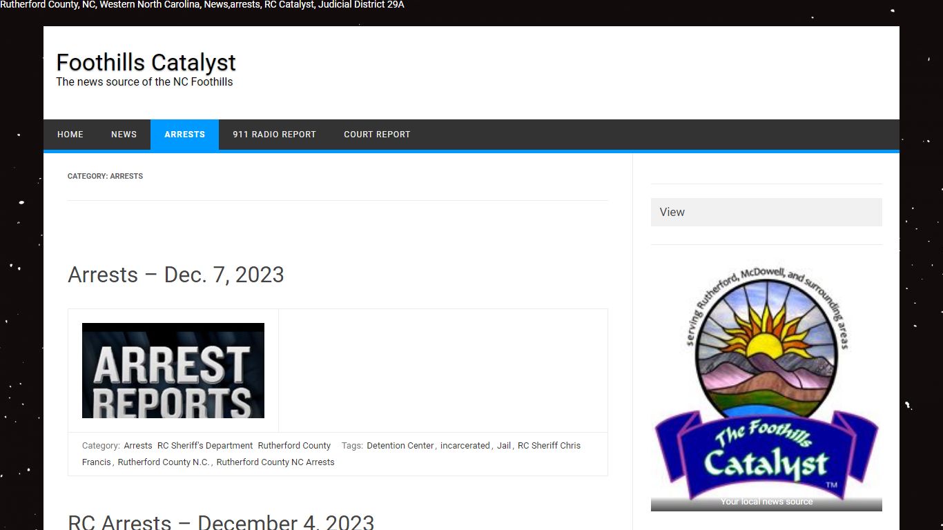 Arrests – Foothills Catalyst