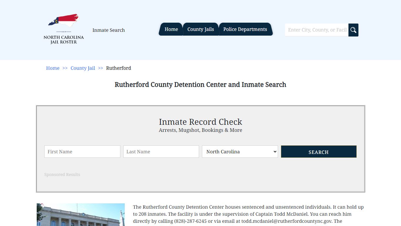 Rutherford County Detention Center and Inmate Search | North Carolina ...